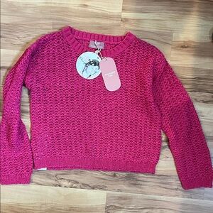 Mango kids Fuchsia Crew Neck knitted Sweater